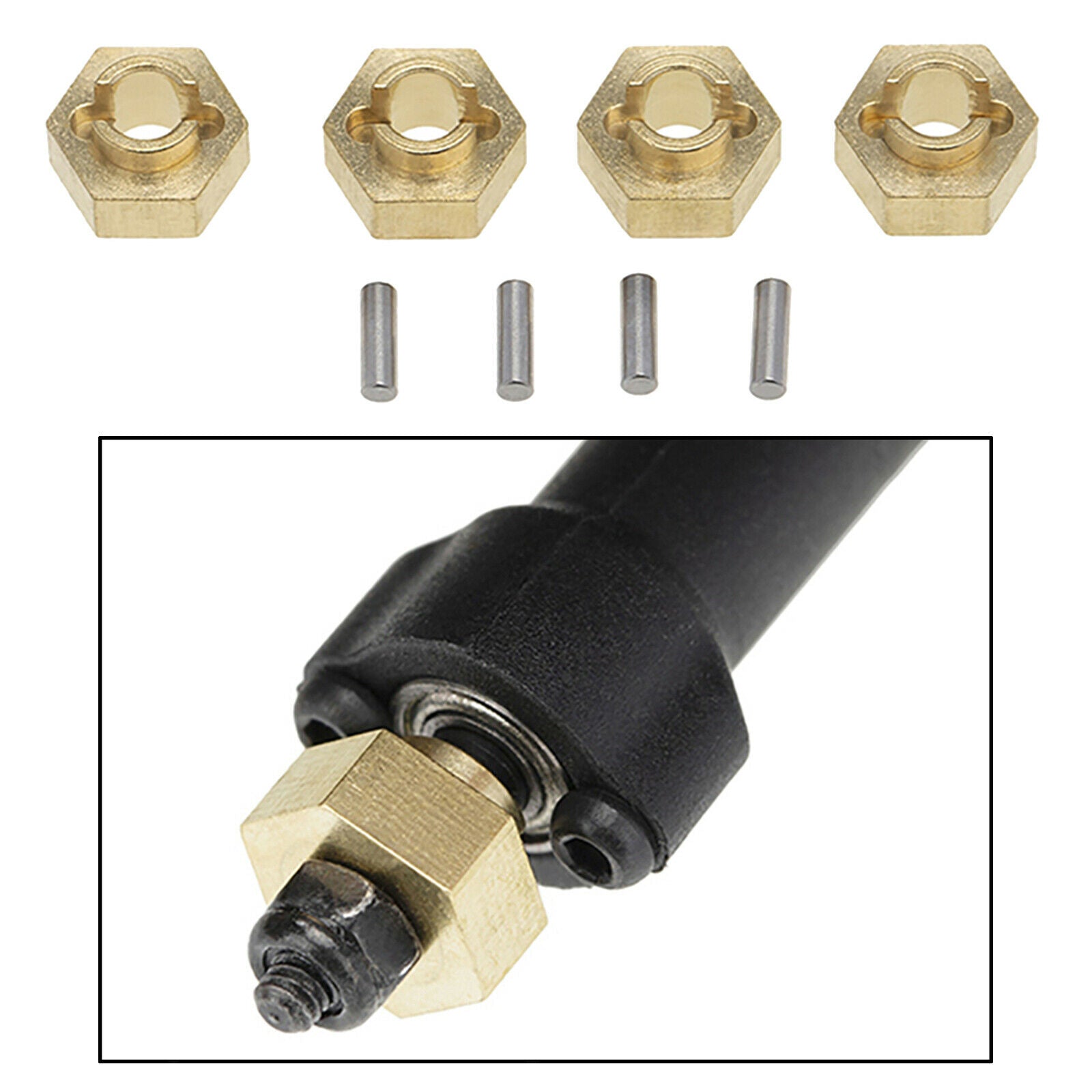 Pack of 4 Brass Internal Wheel Counterweight for Axial 1:24 SCX24 RC Car