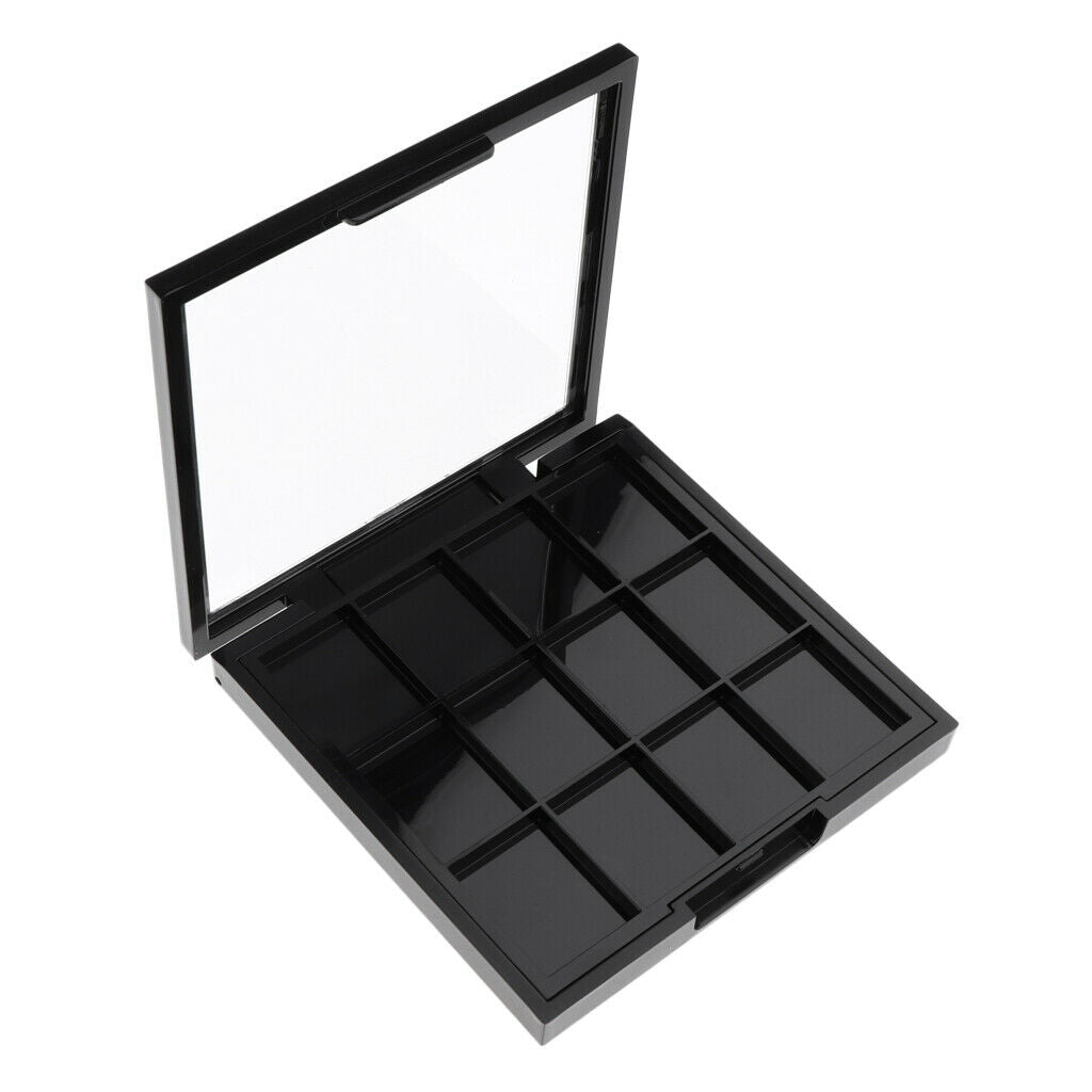12 Grids Plastic Eyeshadow Palette Case Tray for Concealer Pigment Black
