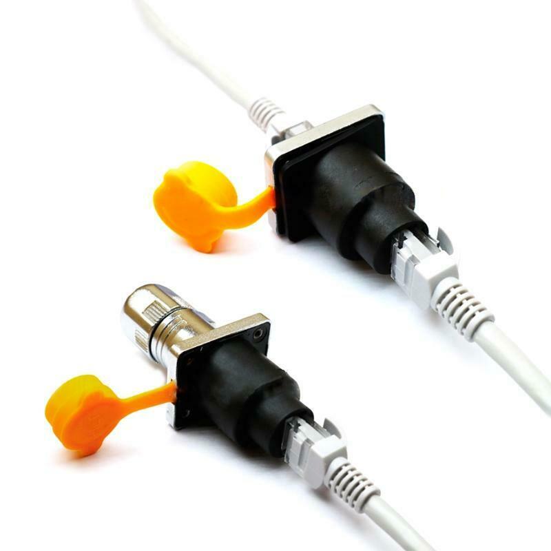 RJ45 Waterproof Connector Sockets LED Display Aignal Self-locking Plug Connector