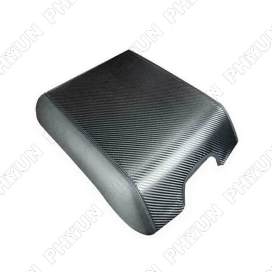 For 2015-20 Ford F150 Center Console Armrest Cover Leather Pad Carbon Fiber Look