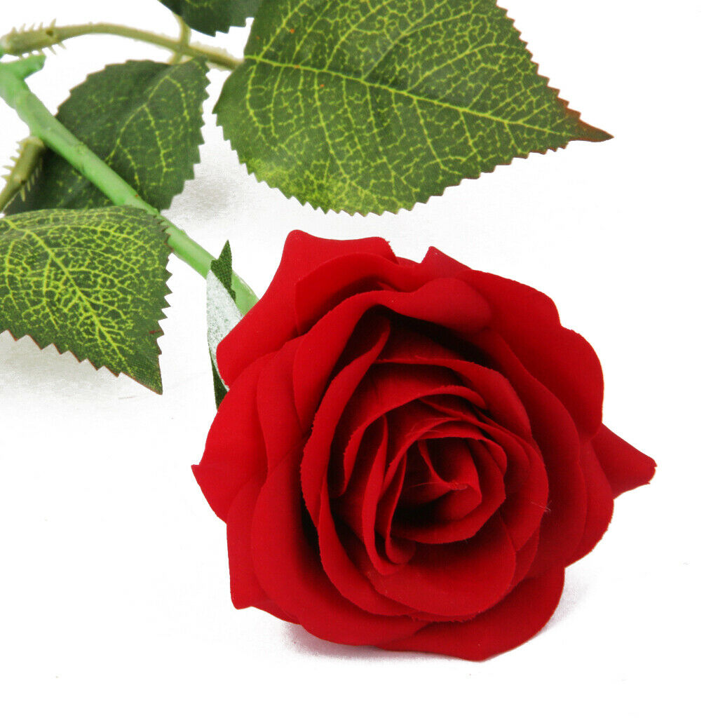 2Pcs Red Artificial Roses for Decorations, Artificial Flowers Roses Long Stem