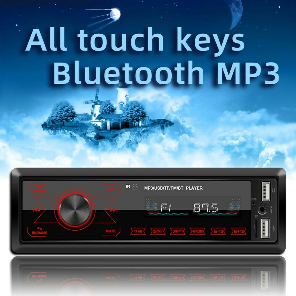 Single-DIN Touch Screen HD Car Stereo In Dash MP3 Player Bluetooth FM USB Radio