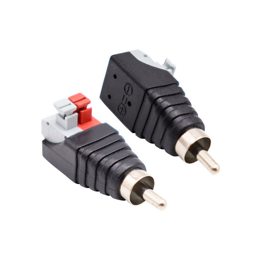Electronic Speaker Wire A/V Cable to Audio Male RCA Connector Adapter Press Plug