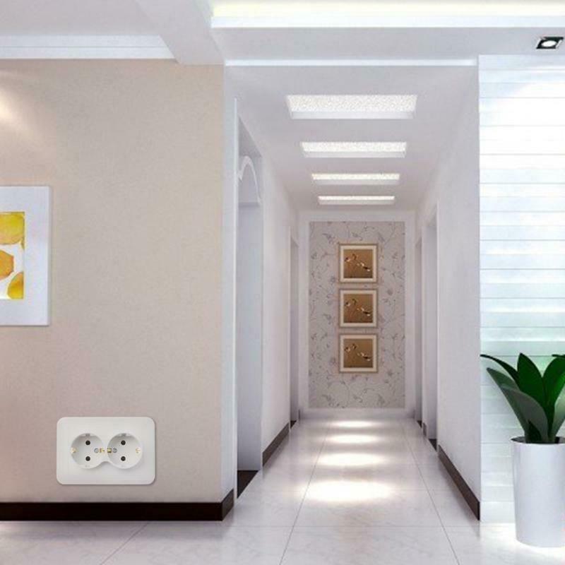 220V/16A 118x80mm EU Double Ground Socket Household Industrial Power Outlet