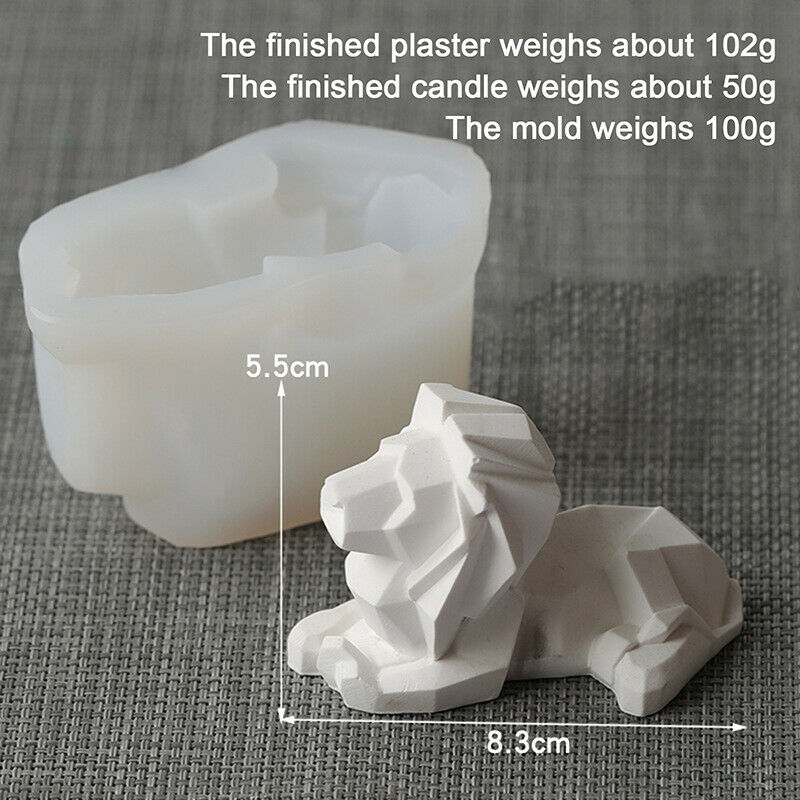 1PC Geometric Lion Candle Mold Silicone Mold DIY Handmade Gifts Home Party DBDA