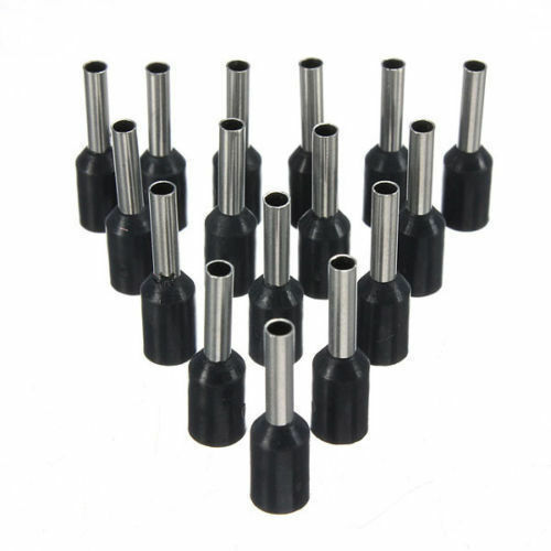 100pcs Insulated Cord Pin End Crimp Terminal Wire Copper Connector 16 AWG Black