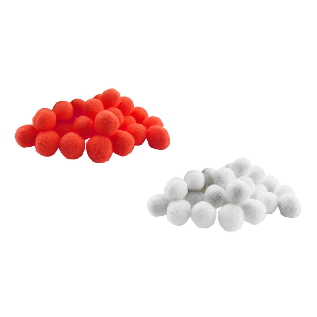 2 Packs 200 Pcs 18mm Red&White Pompoms for Crafts Making and Hobby Supplies Pom
