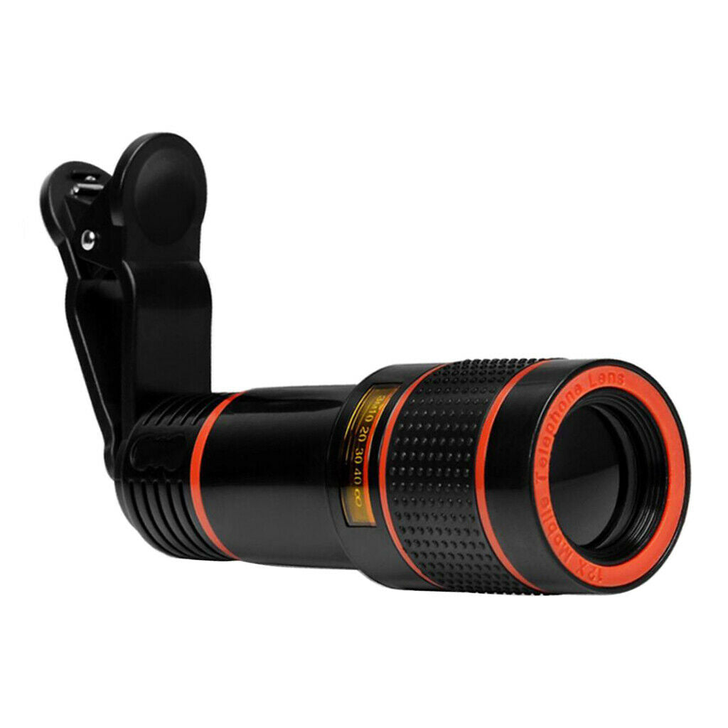 Adajustable 12X Phone Camera Lens Clip-on Zoom Optical Telephoto Lens