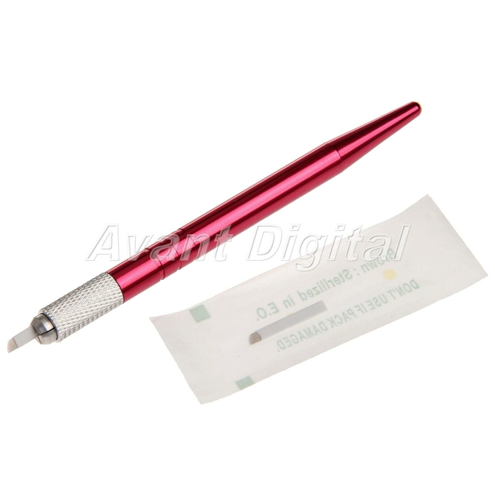 2Pcs Microblading Manual Eyebrow Tattoo Pen + 10Pcs 12pin Needle Makeup Tool Set