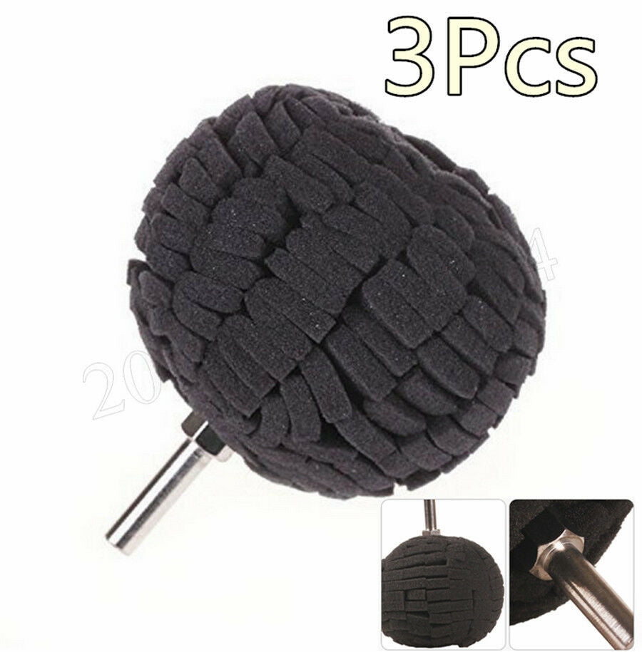 3xSoft Sponge 3" 76mm Buffing Ball Finishing Buff Polishing Pad For Car Polisher