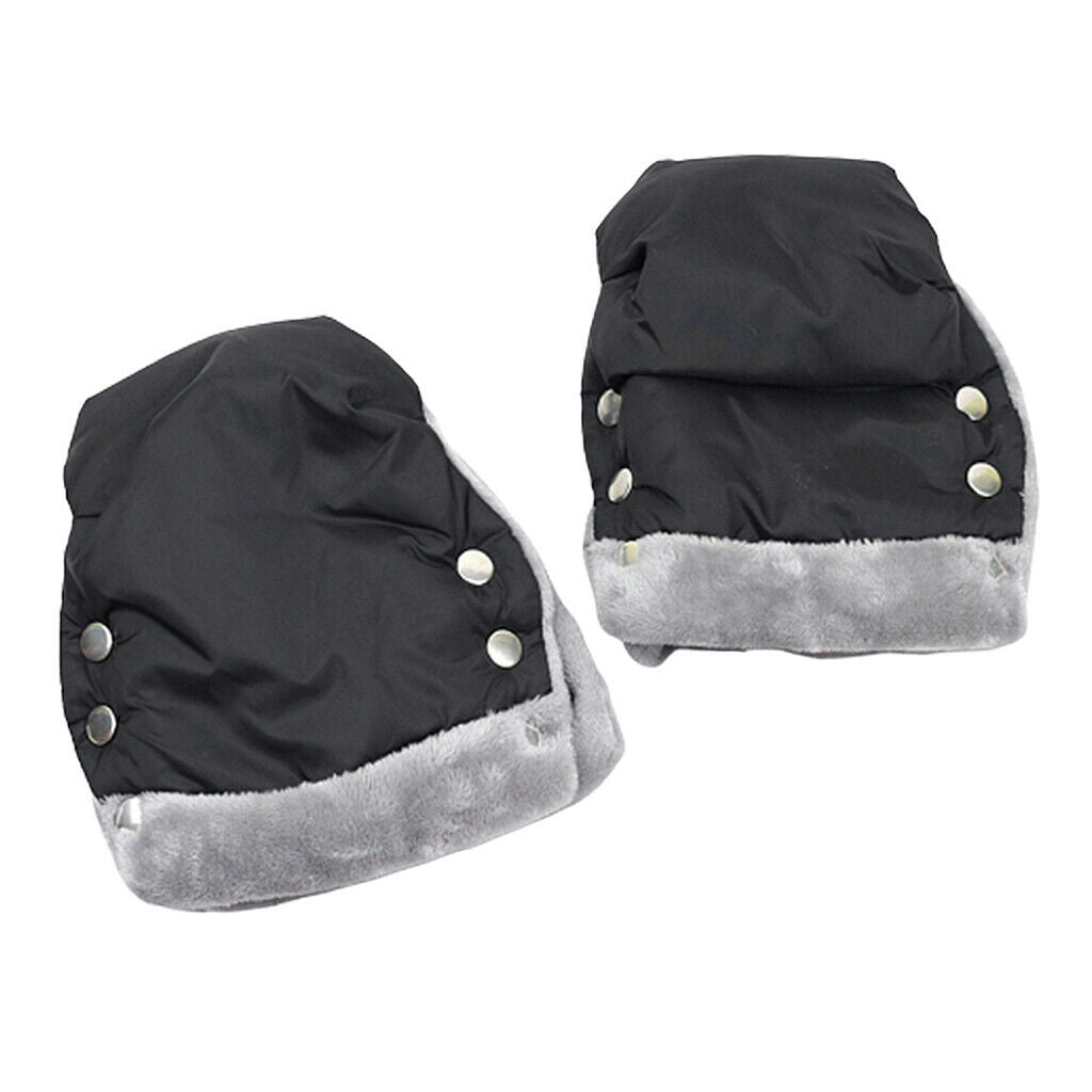 2 Baby Pushchair Gloves Warm Comfort Anti-Freeze Hand Gloves For Women Black
