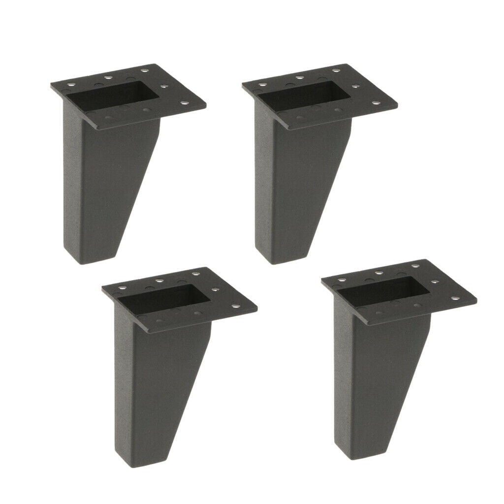 Set of Metal Sofa Leg Non-slip Furniture Feet Hold Cupboard/Couch 8cm Black