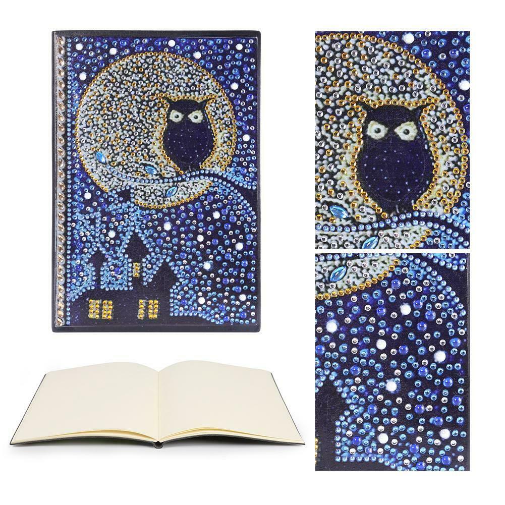 DIY Owl Special Shaped Diamond Painting 50 Pages A5 Sketchbook Drawing Book @
