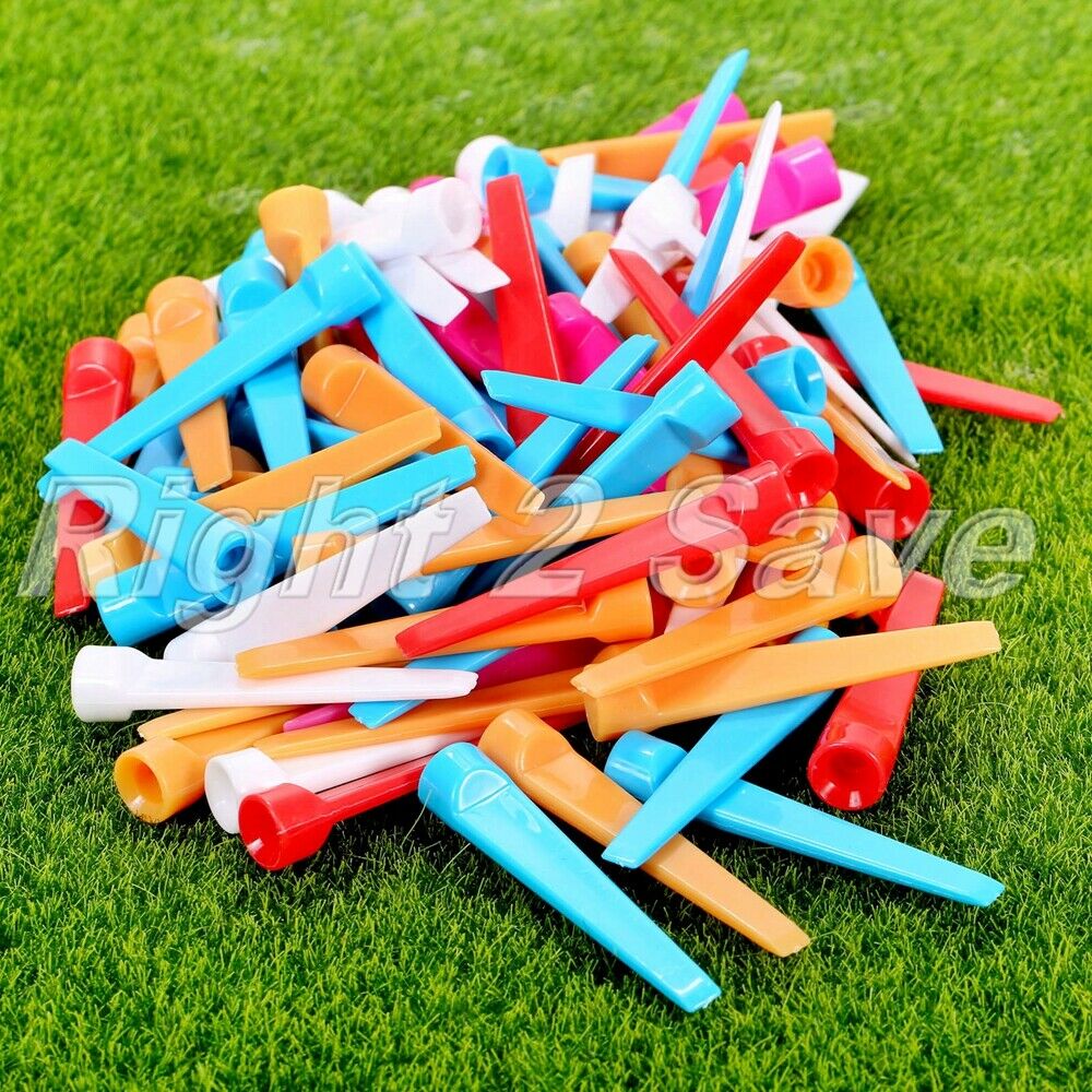 100Pcs Plastic Wedge Step Top Tees Golf Practice Training Cushion Assorted Color