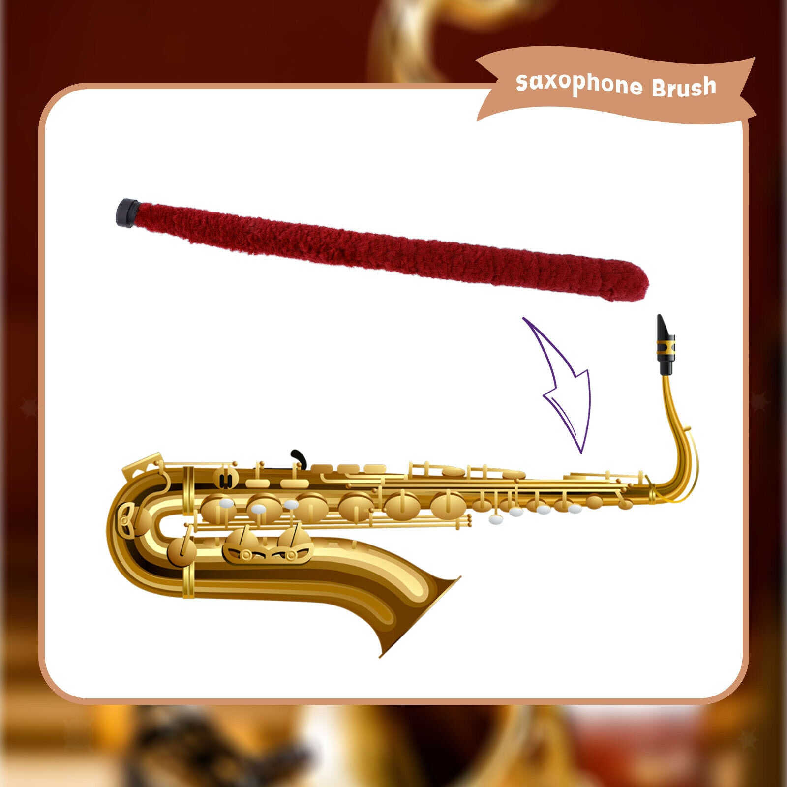 1 Piece Saxophone Brush Cleaner For The Tool