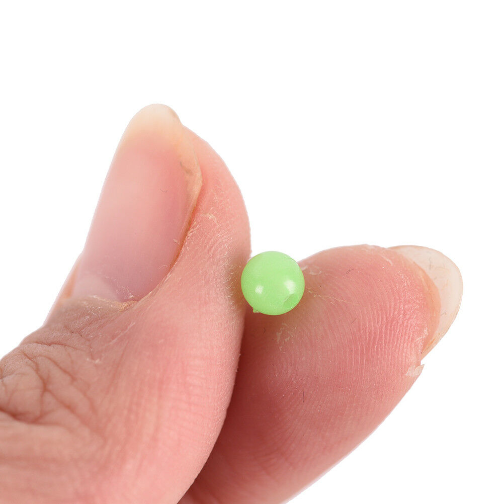 100X 5mm Round Luminous Glow Rig Beads Sea Fishing Lure Lures Floating Tackle BD