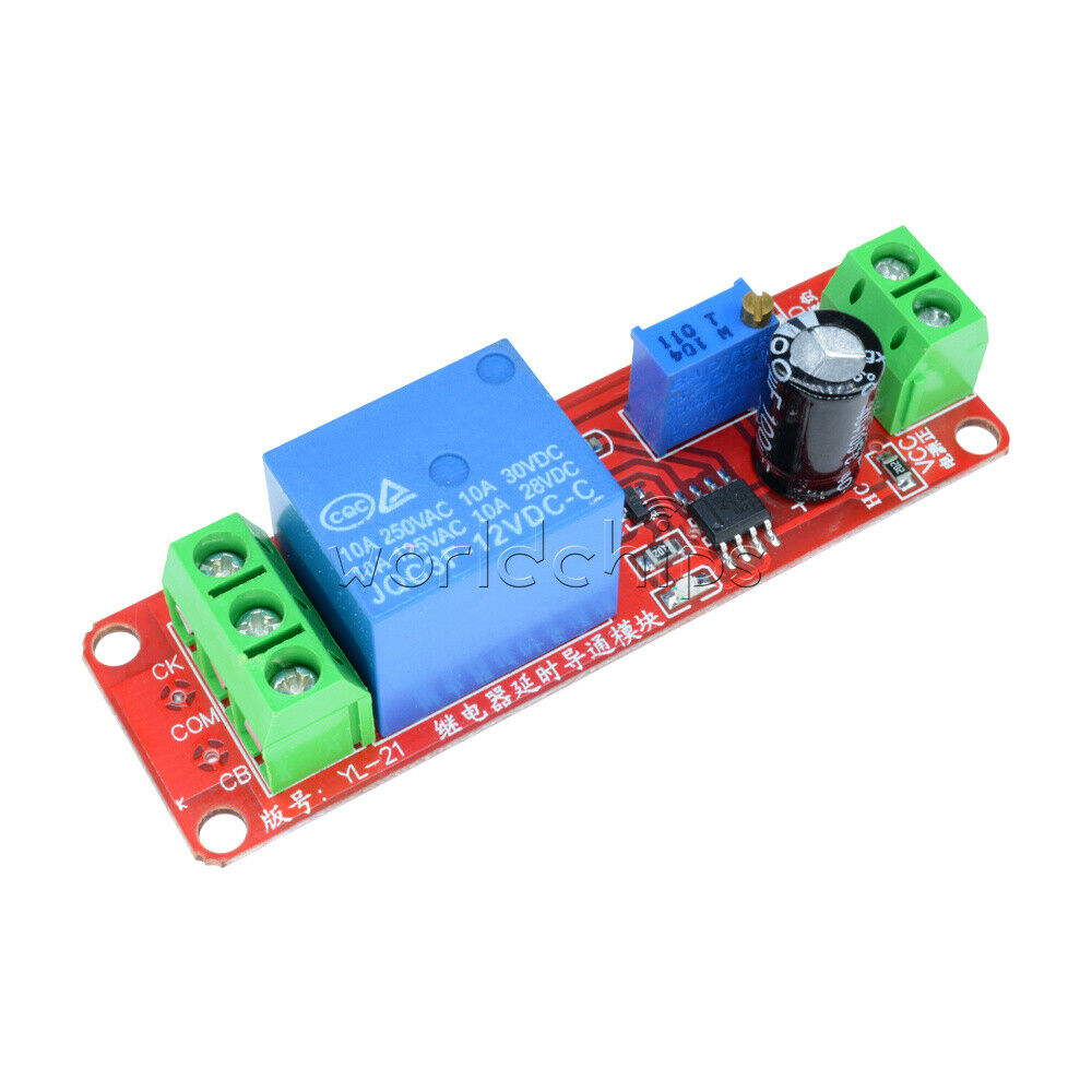 12V DC Conduction Delay Relay Shield Module NE555 Timing Turn-on Timer Switch