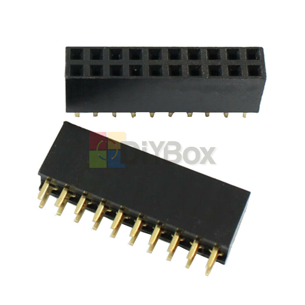 100Pcs 2x10 20 Pin Dual Row 2.54mm Female Straight Header Pitch Socket Strip