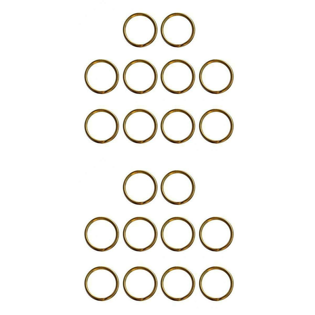 20 Pieces Brass Round Split Key Chain Rings Key Holder Loop Craft 20mm+15mm
