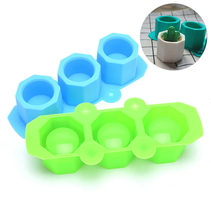 Octagonal Silicone Mold Concrete Fleshy Flower Pot Candlestick Mold DIY C.l8