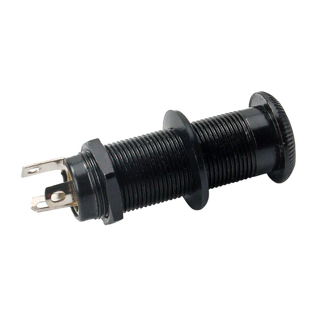 Cylinder Flush-mounted Stereo Output Socket for Bass Guitar Black Metal Parts A.