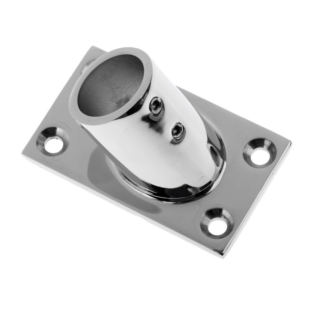 4 PCS Marine Stainless Steel Boat Deck Handrail Square Base 60 Degree - 7/8
