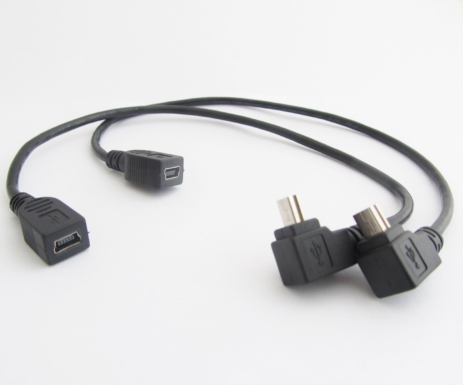 5x Mini B 5pin male 90 degree right angle up direction to female usb cable cord
