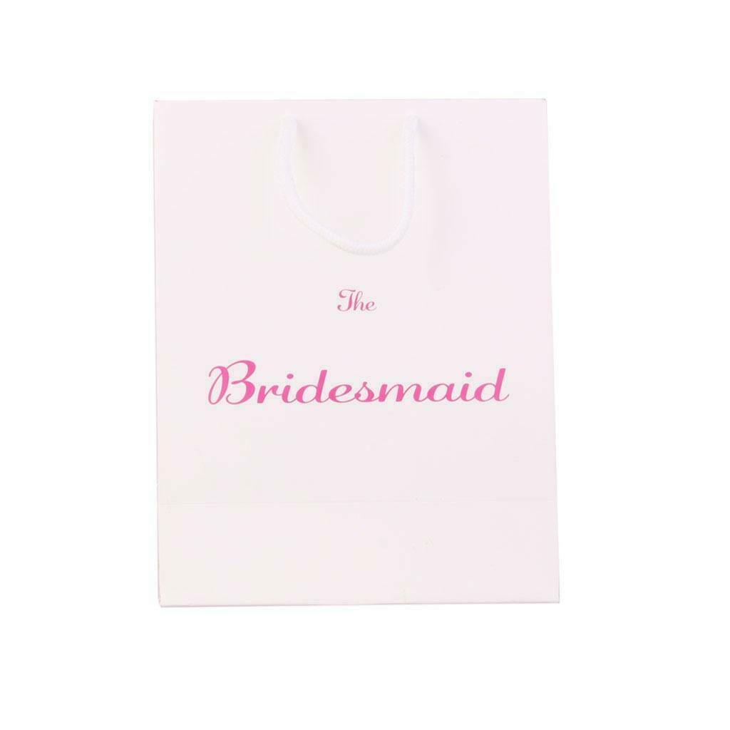 Pieces of 4 The Bridesmaid Printed Paper Bag with Handle for Wedding, Bridal