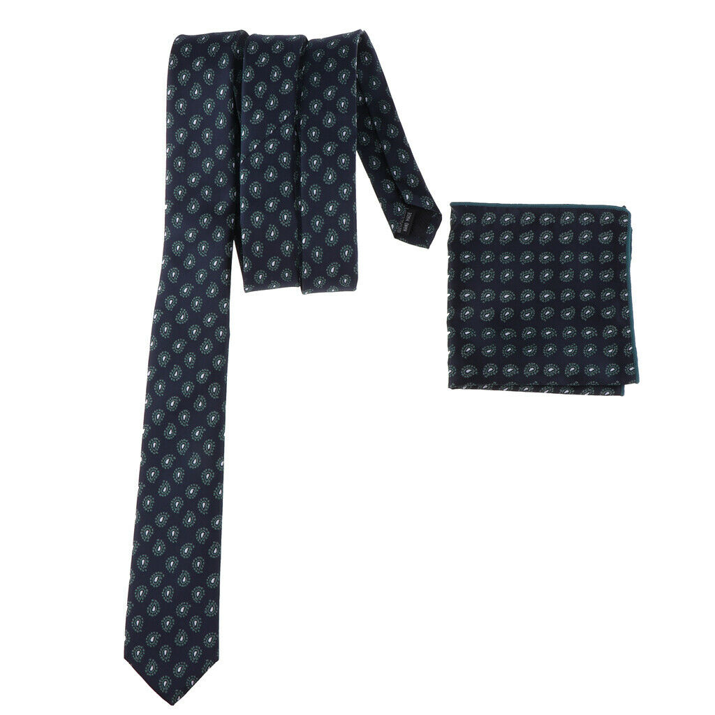 Men's Jacquard Tie Necktie Hanky Handkerchief Set Wedding Business Neckwear 3