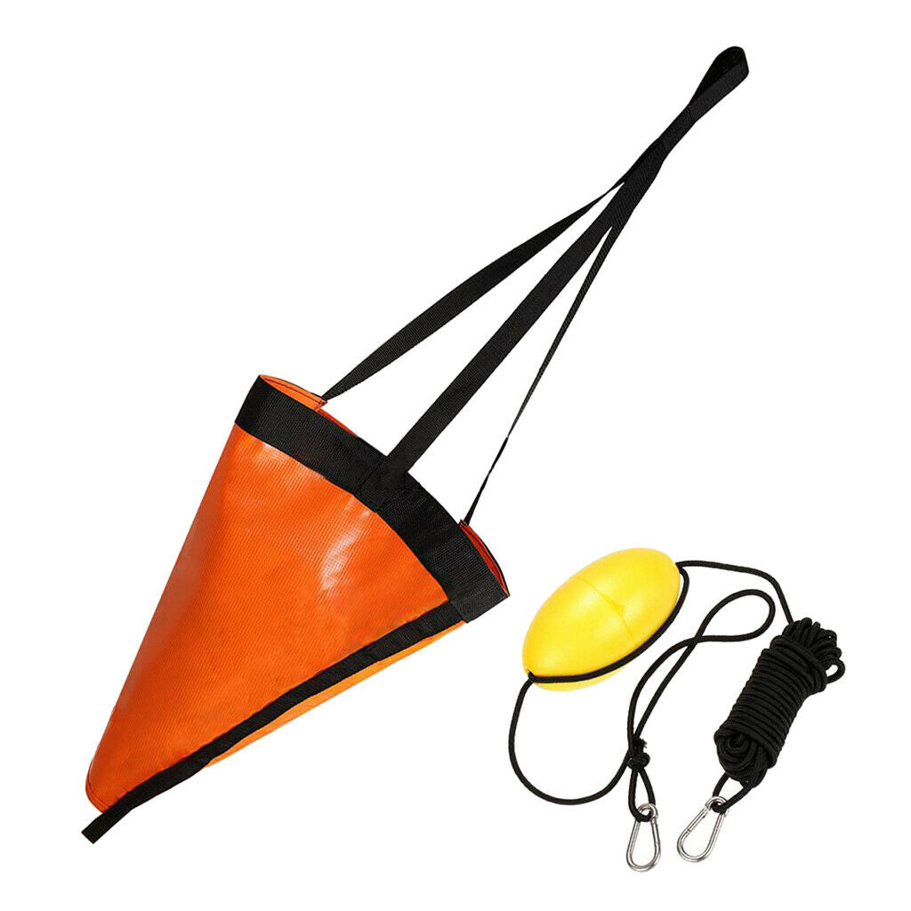 Sea Anchor Drogue Drift Brake 24inches 60cm PVC Rope for 21ft / 6.2m boat