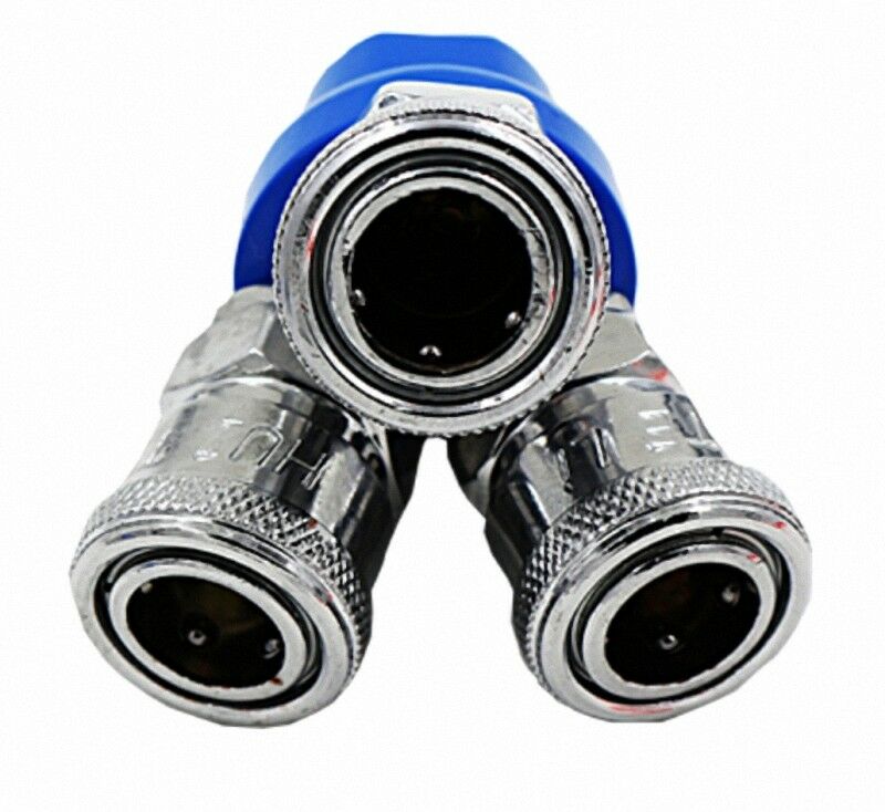 1/4" Inlet Thread 3 Way Pass Quick Connect Coupling Air Hose Coupler Tool [M1]