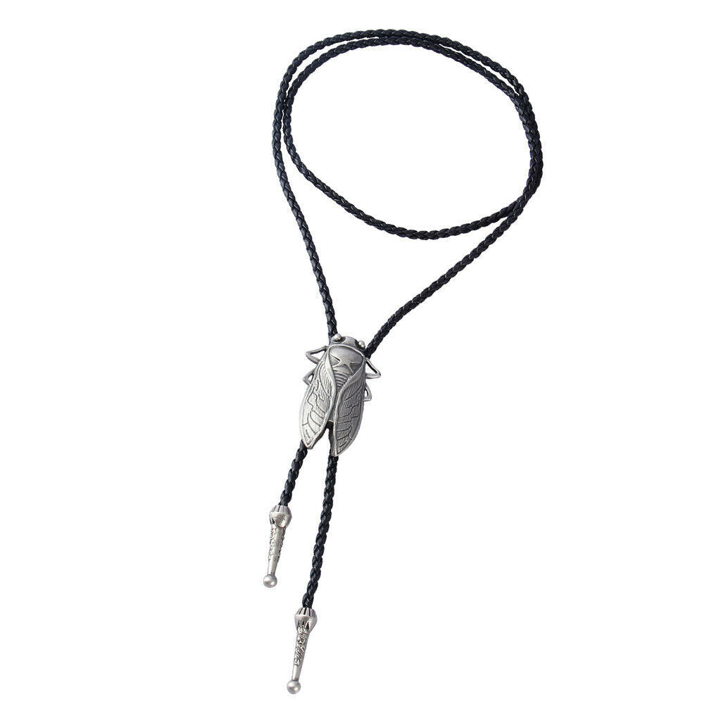 Bolo Tie Shirt Chain Collar Shirt Necklace Artificial Cowhide Rope for Men