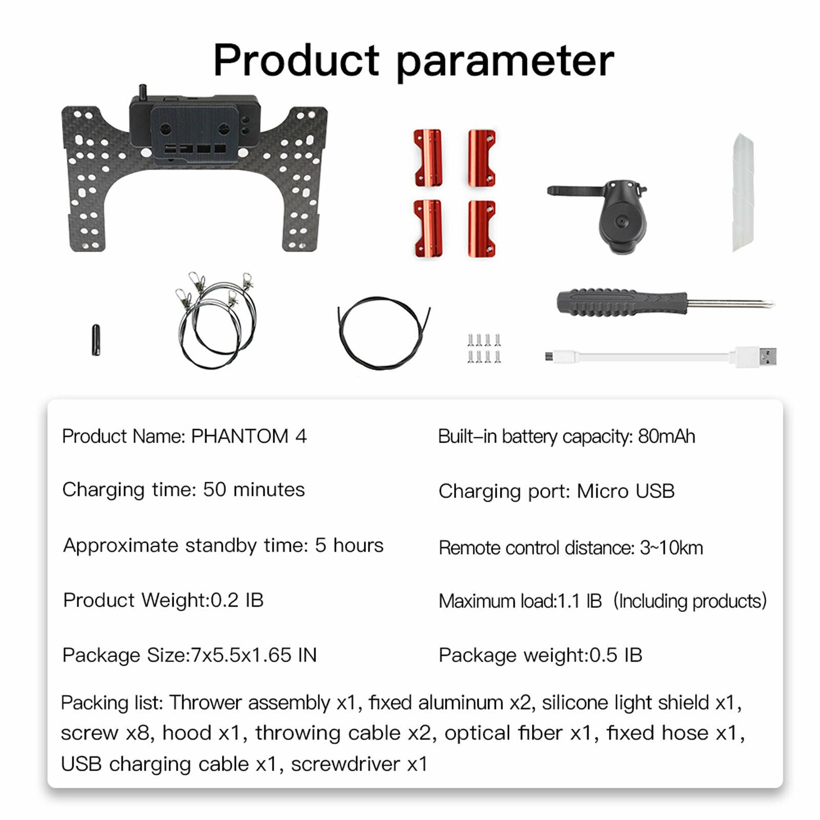 Phantom 4 Double Release Thrower Drone Air Dropping for DJI Phantom 4/4P/4A/V2.0