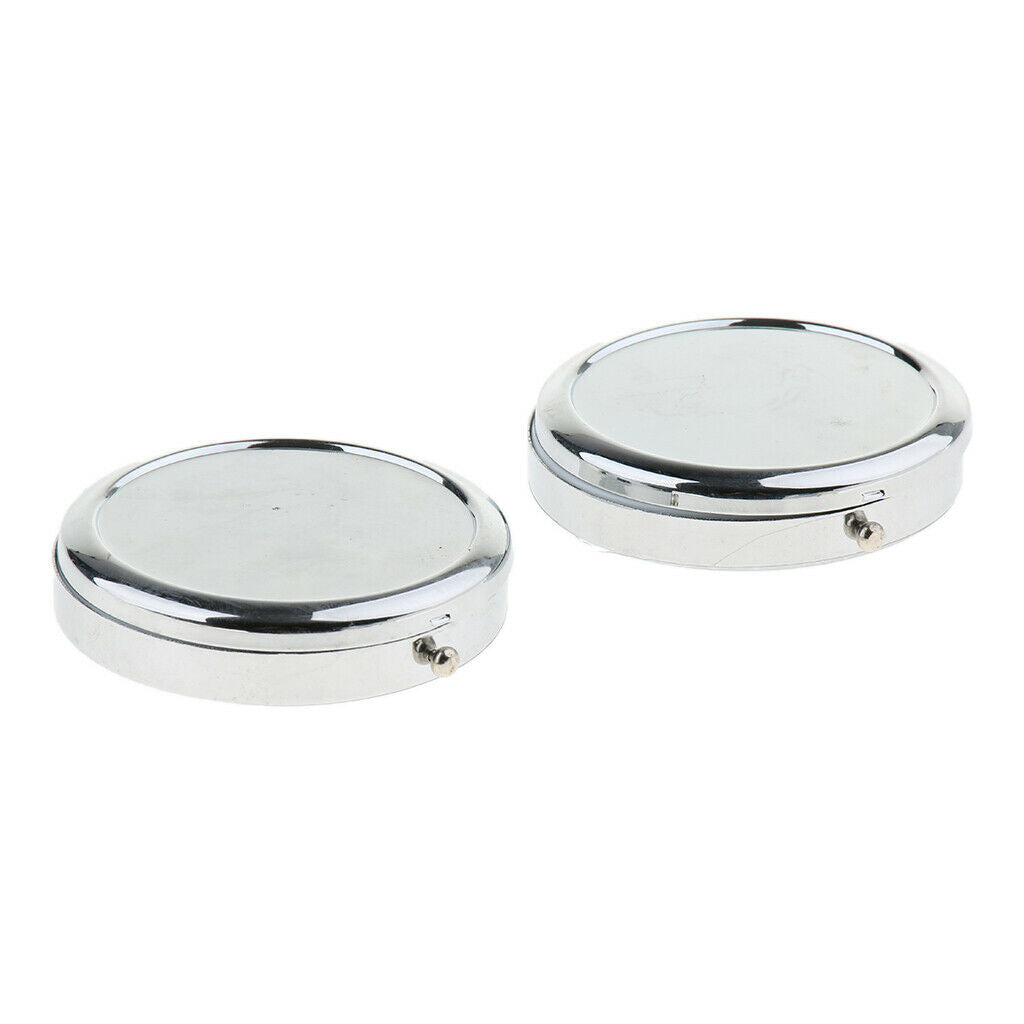 4 Pcs Portable Metal Pill Organizer Pill Box Case for Travel Purse Or