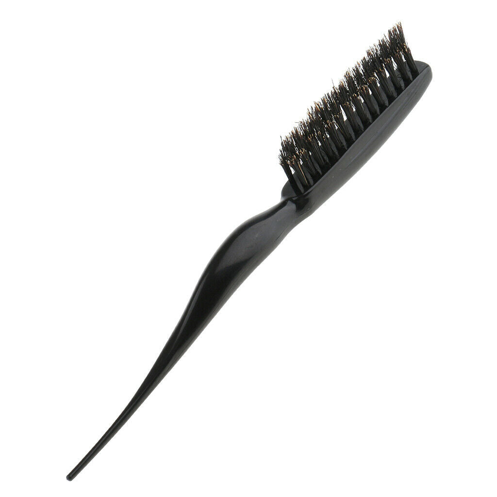 Nylon Teasing Hair Brush With Plastic Handle, Three Row Salon Teasing Brush, Rat