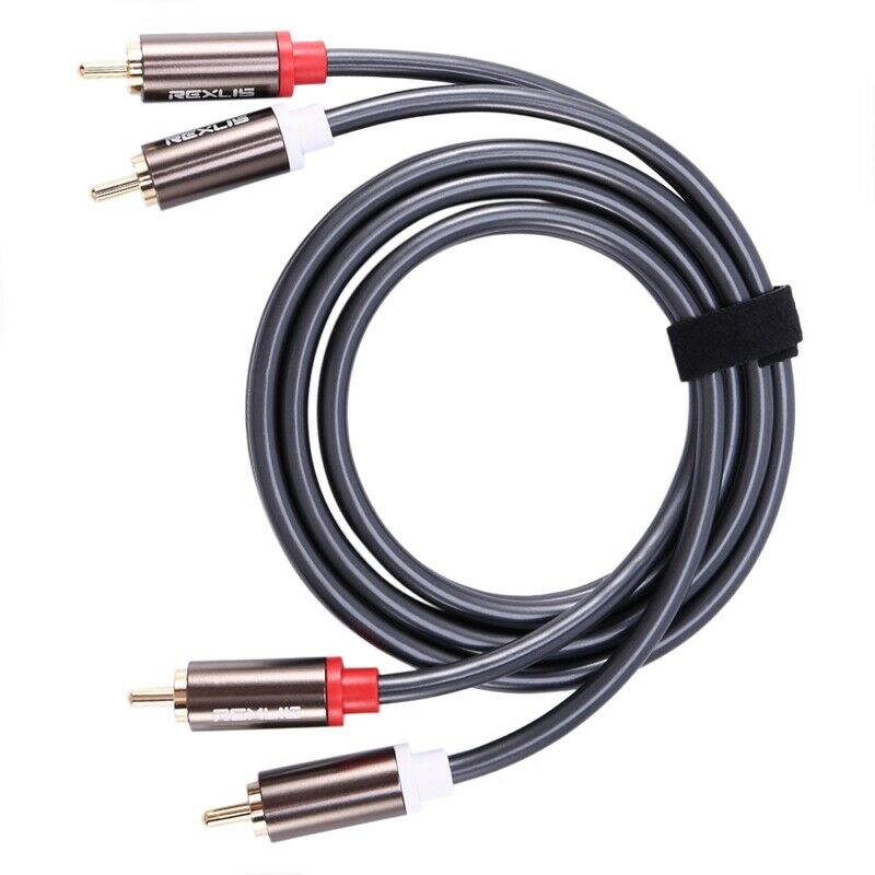 Rexlis 2 Rca to 2 Rca Male to Male Hifi Audio Cable Ofc Av Speaker Wire for TvH4