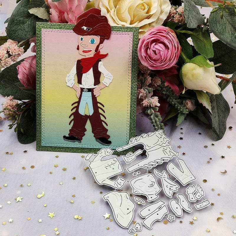Cartoon Cowboy Carbon Steel Cutting Dies DIY Scrapbooking Photo Album Embossing