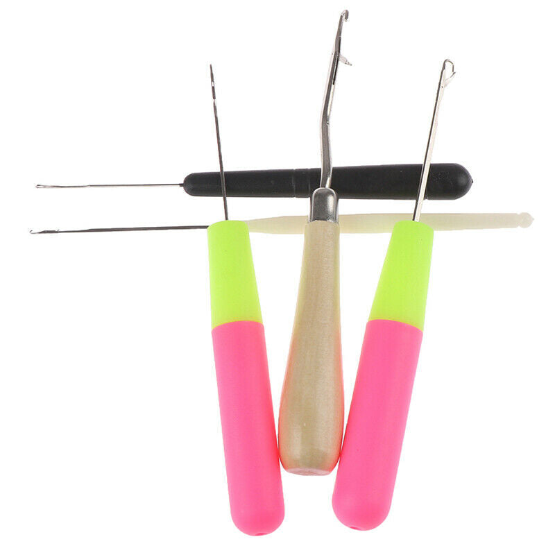 5pcs/Set Plastic Crochet Needle Weaving Hair Hooks Tool For Braid Craft3 Lt