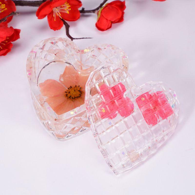 Heart-shaped Cut Section Mold DIY Crystal Epoxy Storage Box Mould Jewelry Gift