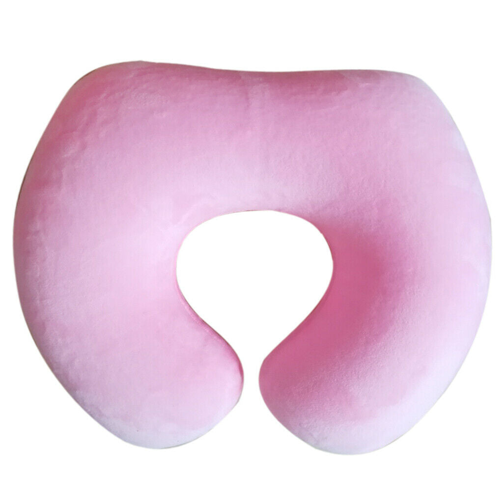 Travel Airplanes Soft Velvet Inflatable Neck Pillow For Children Pink