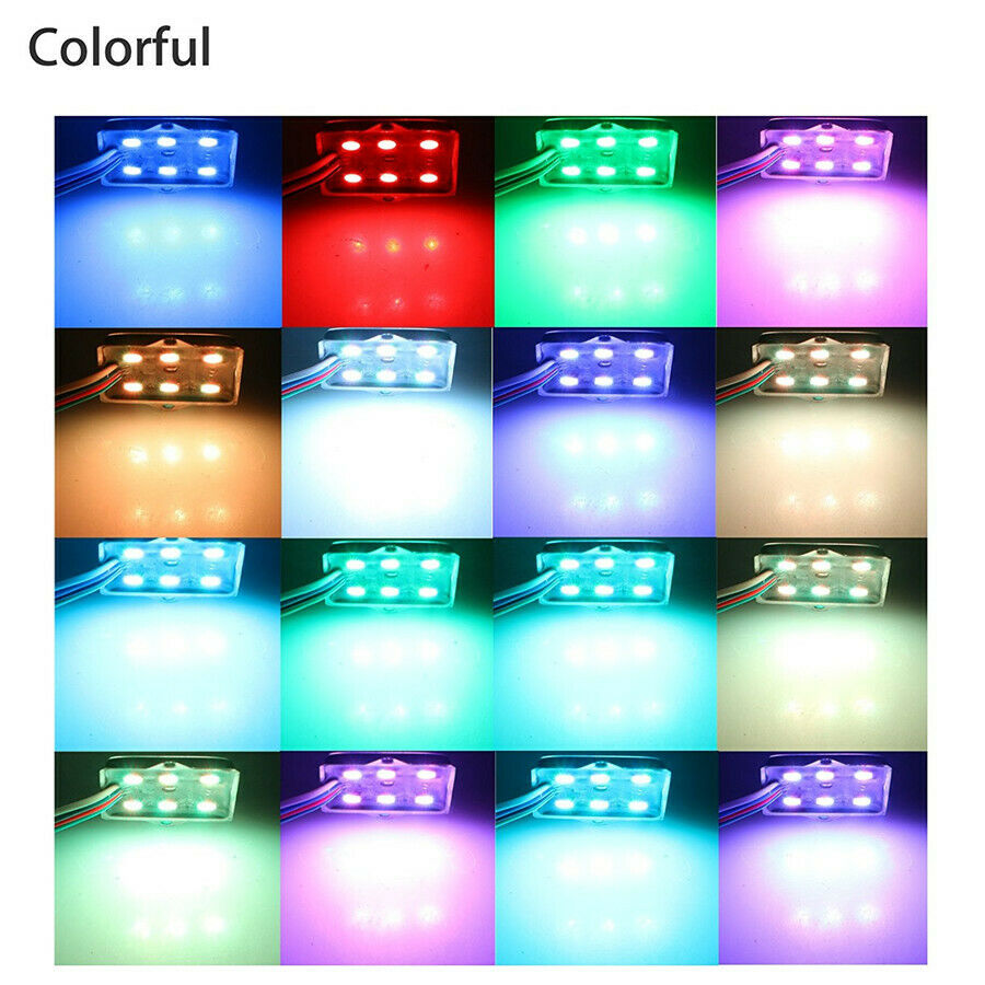 RGB 8 LED Light Kit Super Bright Lighting IR Remote For Pickup Truck Bed Liner