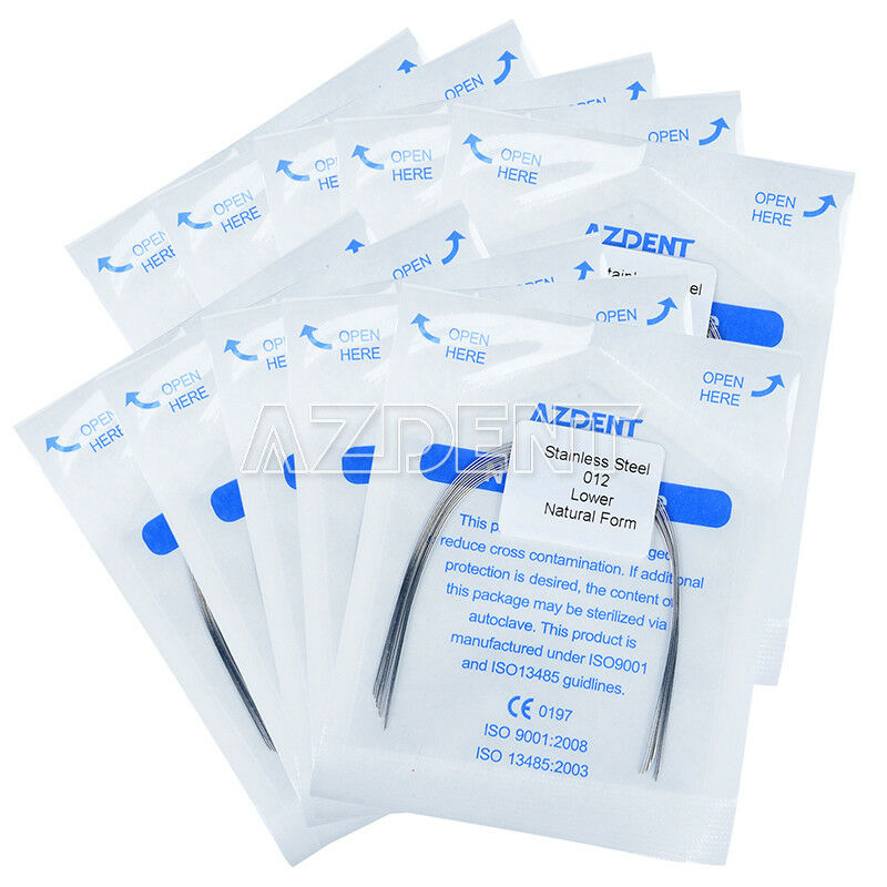 100X AZDENT Dental Orthodontic Stainless Steel Round Arch Wires Natural Form