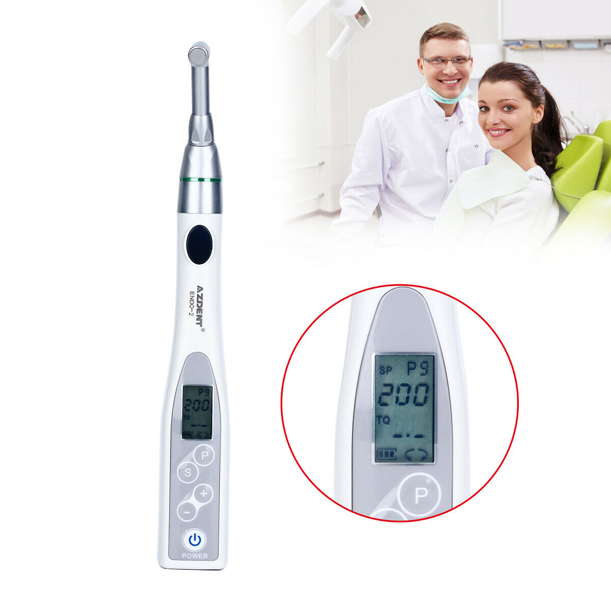 Dental Mini Endo Motor Cordless Handpiece 16:1 Contra Angle Auto Reverse & Stop