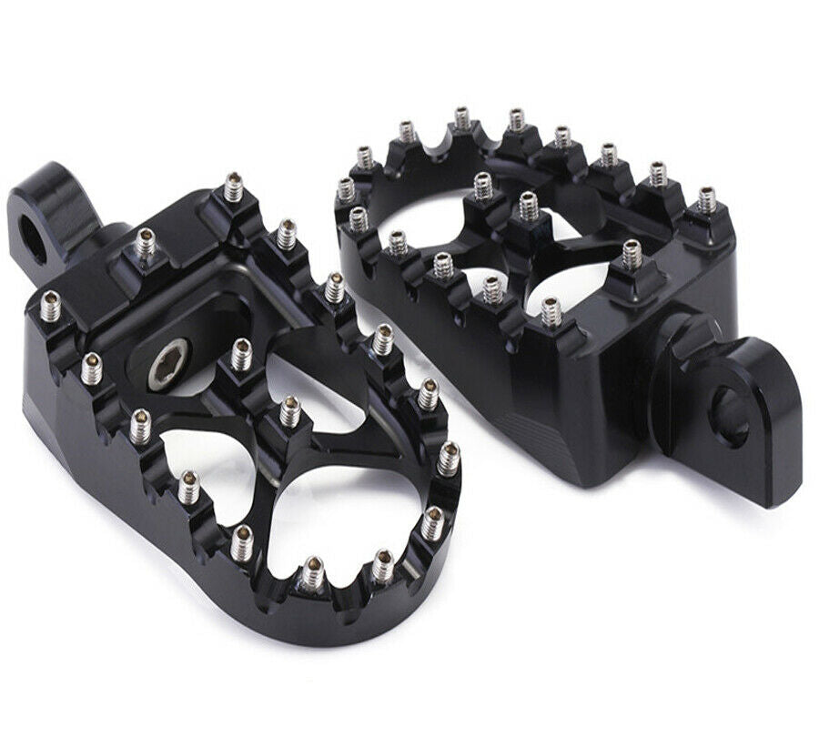 1 Pair Motorcycle Black Footpegs Foot Pegs For Dyna Sportster 883 Fatboy Bobber