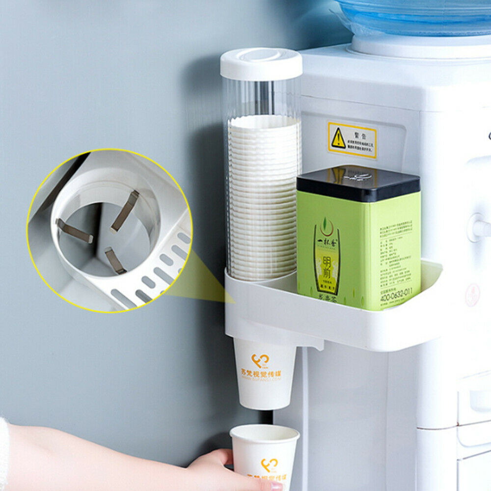 Disposable Paper Cups Dispenser Plastic Cup Holder Automatic Cup Storage Rack