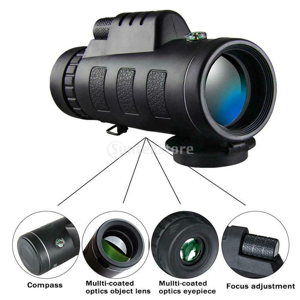40x60 Spotting Dual Focus Monocular Telescope + Phone Clip + Tripod Outdoor