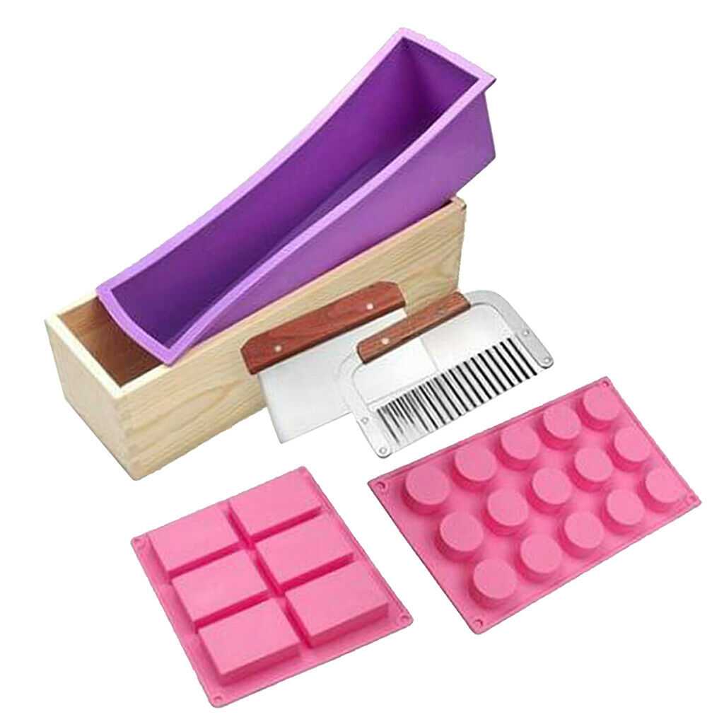 Candle Making Supplies Wooden Soap Loaf Cutter Mold and Soap Cutter Set +