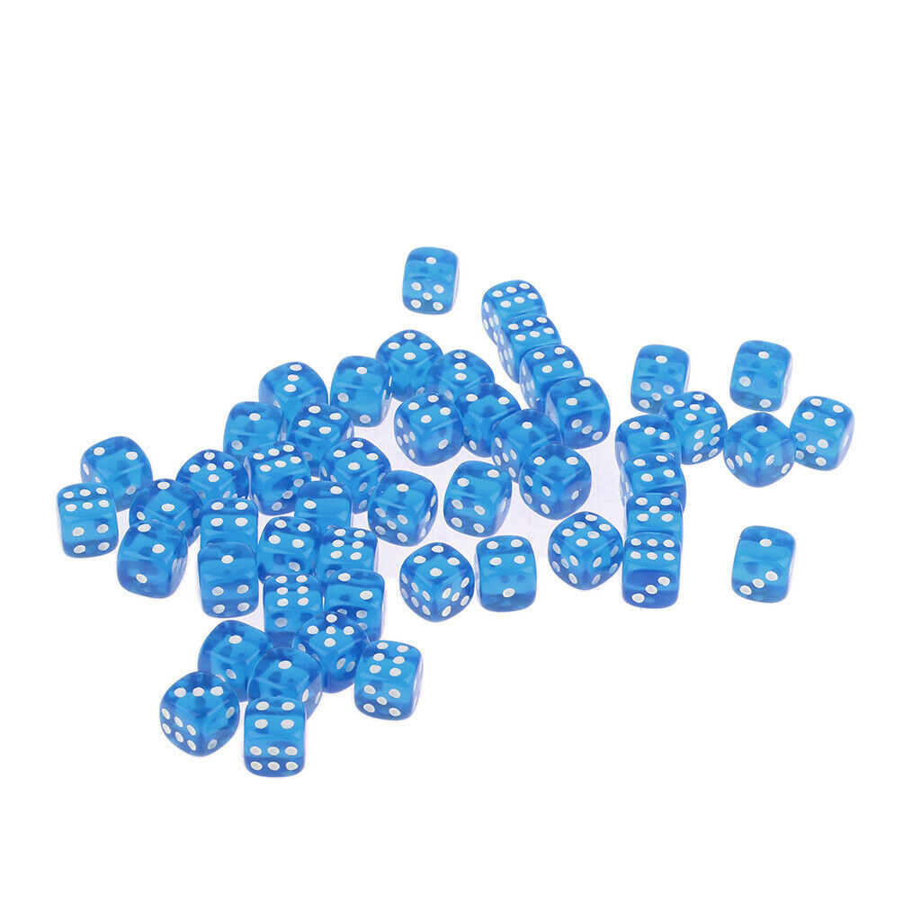 50pcs Acrylic D6 Six Sided Game Dice D&D TRPG Game Toys