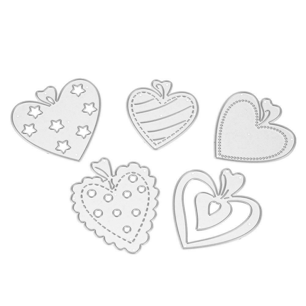 5pcs Heart Sewing Thread Metal Die Cutting Dies DIY Scrapbooking Embossing @