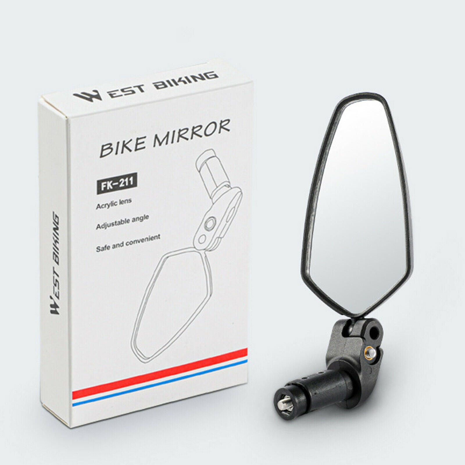 1-pack Mini Rotaty Handlebar Glass Rear view Mirror for Road Bike Bicycle